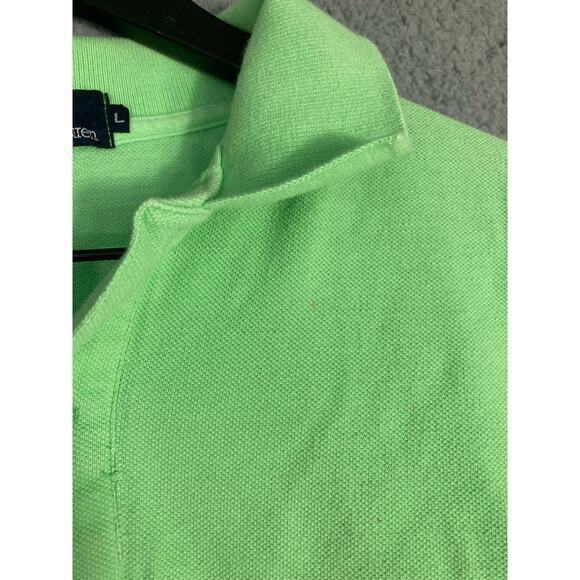 Polo Ralph Lauren Men's Vintage Polo Shirt L Kiwi Lime Green Short Sleeve - Picture 9 of 11